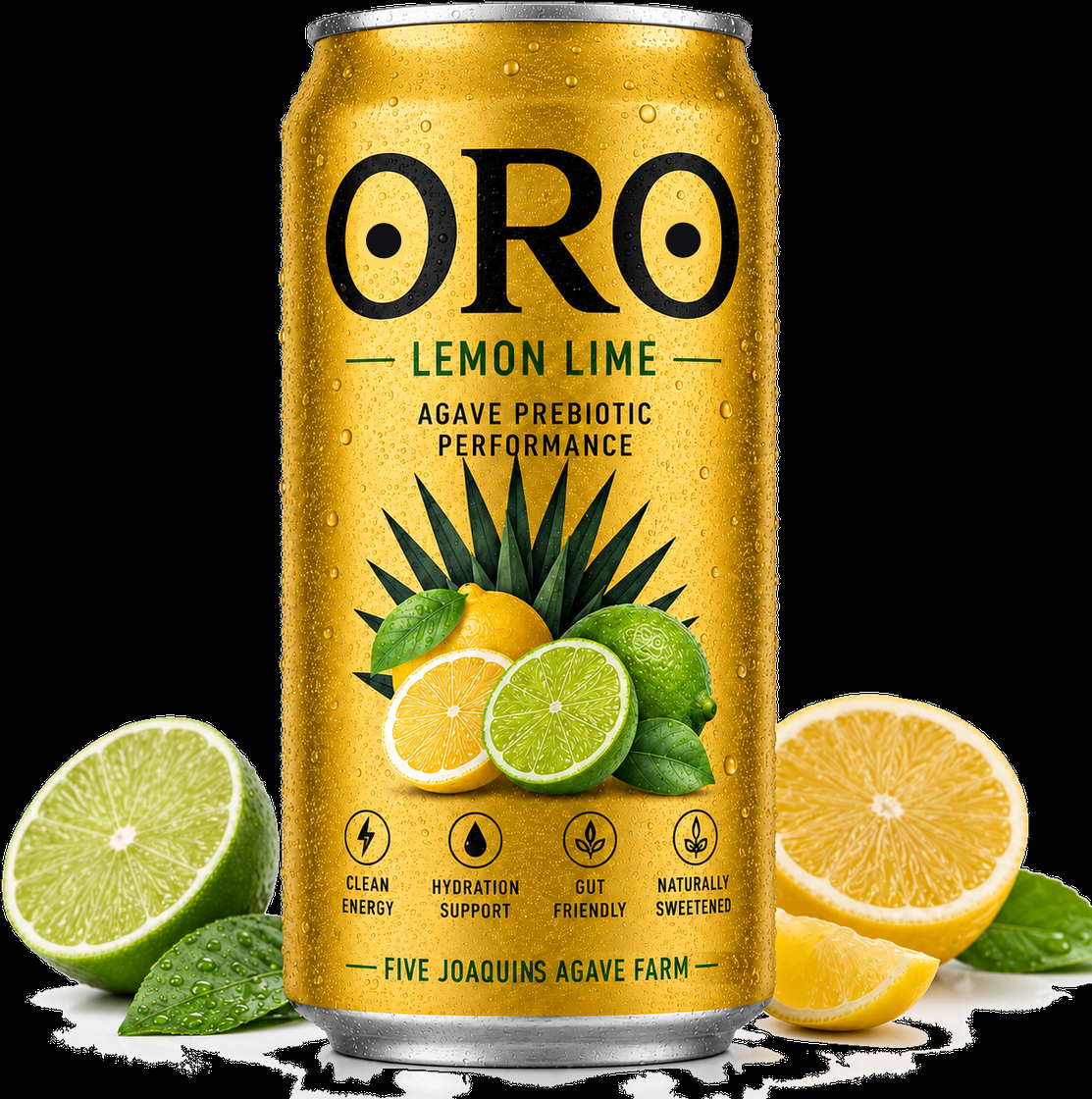 ORO Lemon Lime, agave prebiotic performance drink